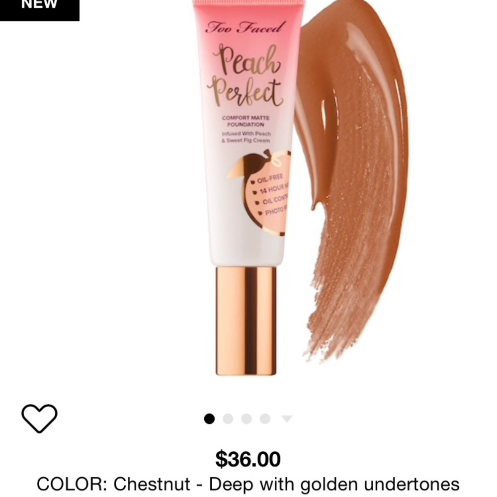 New Too Faced Peach Foundation CHESTNUT